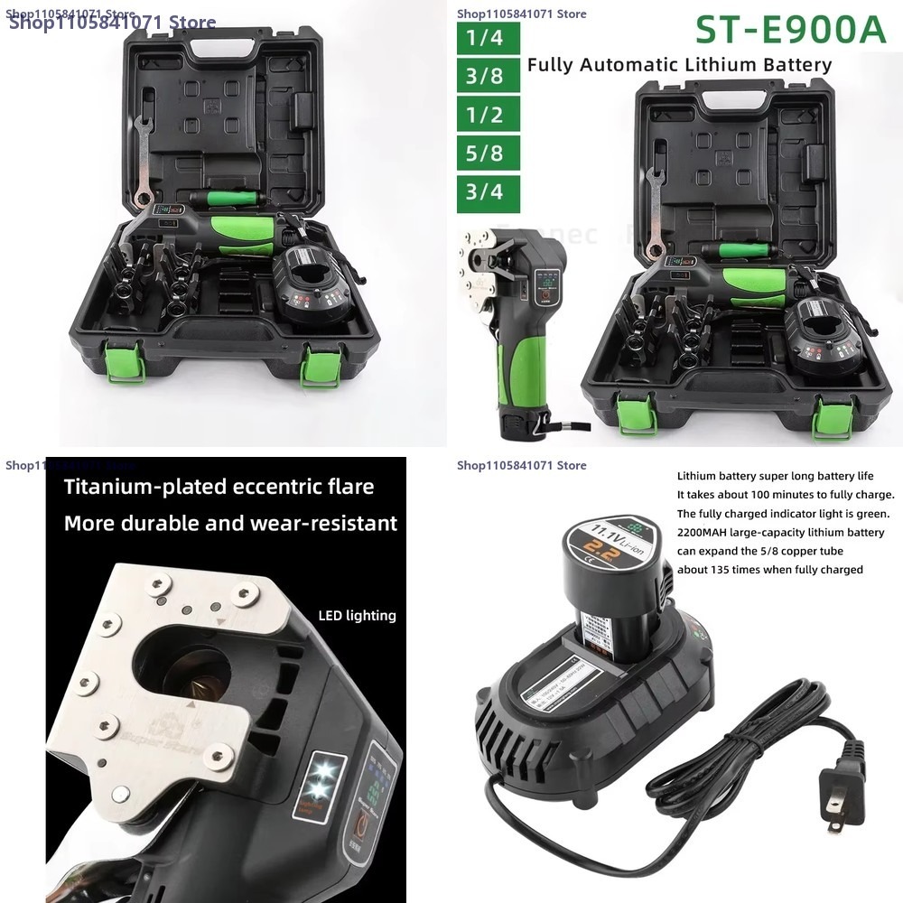 Tools Youtube - エアコン用電動フレアリングツール ST-E900A、リチウムバッテリー式、銅管拡管器、HVAC用チューブ拡管キット