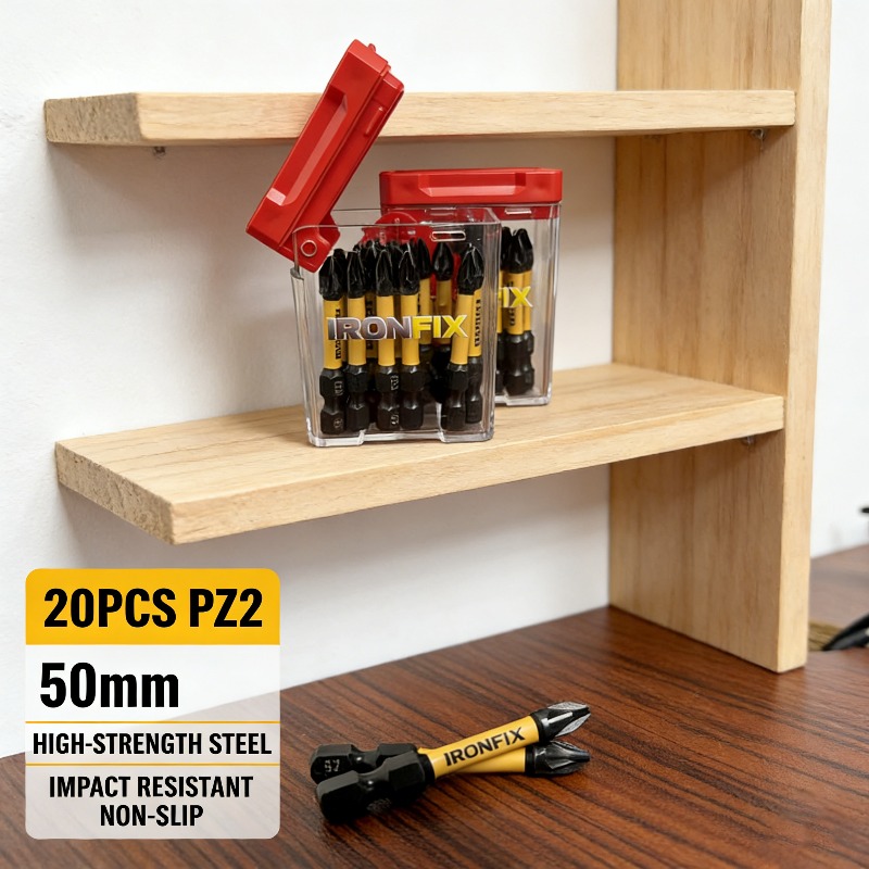 Tool Set - 高品質な20個入りPZ2ドライバービットセット。電動ドリルや工具箱に最適。DIYや家庭での修理に使えるハードウェアアクセサリー。