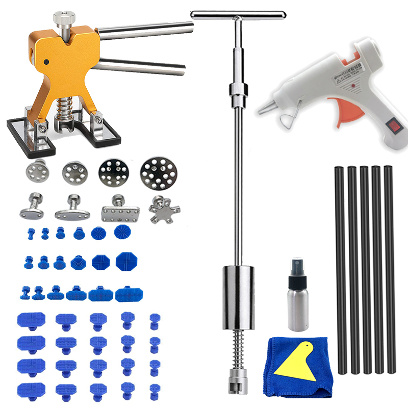 Hand Tools In Workshop - 車のデント除去プーラーツール車体無塗装修理キット金属リバースハンマー吸盤ガレージワークショップハンドツール