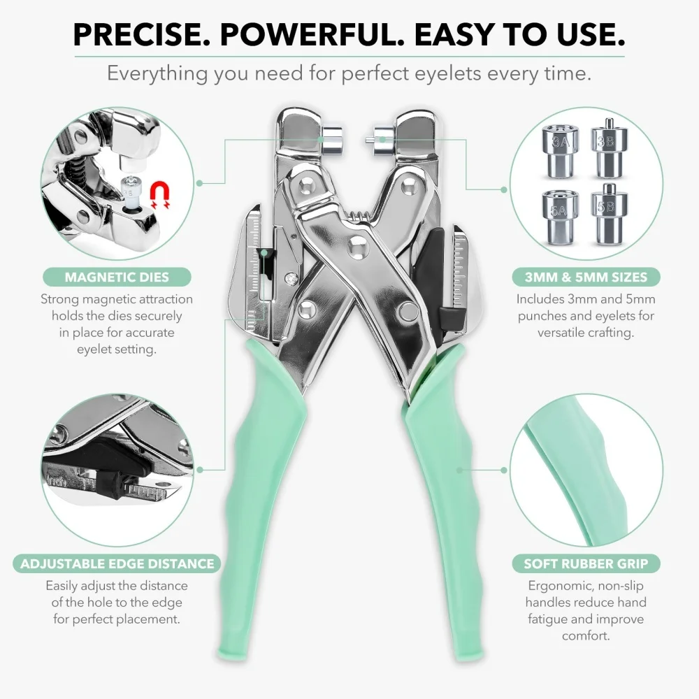 グロメットツールキット ハンドヘルド穴あけプライヤー バック - Pliers のレビューと価格