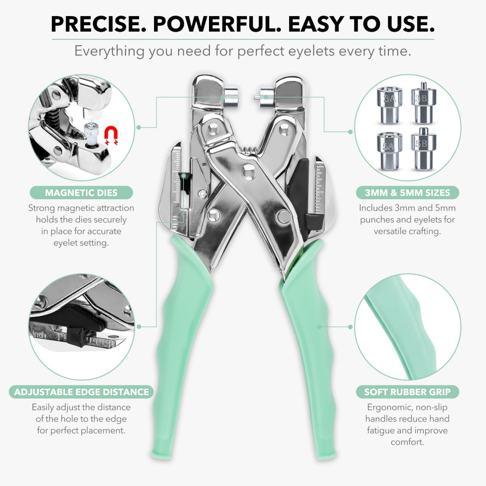 グロメットツールキット ハンドヘルド穴あけプライヤー バック - Pliers のレビューと価格