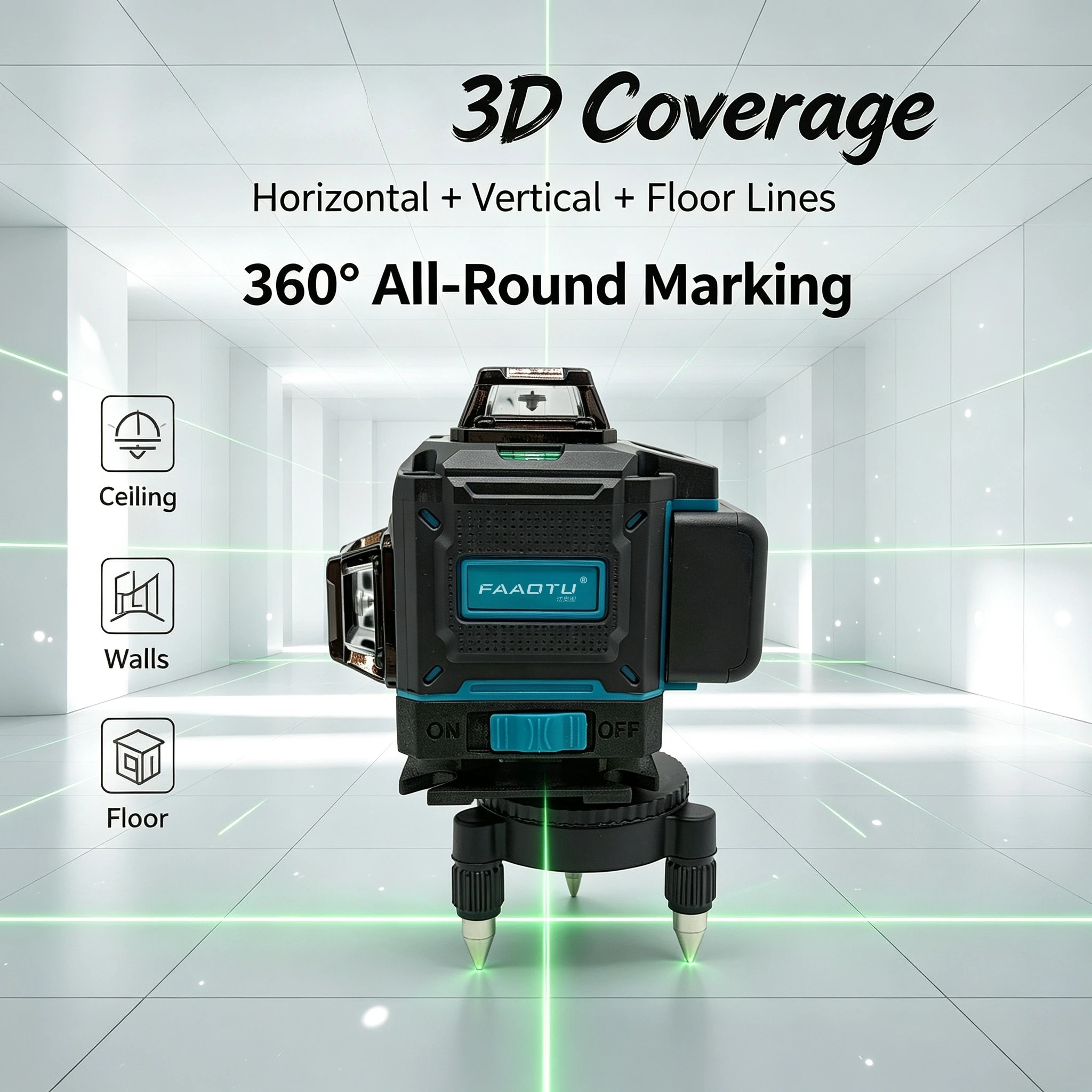 FAAOTU 4D 16ライン 360 °   屋外での精密 - Spirit Level のレビューと価格